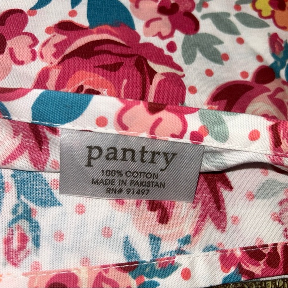 Greensource Pantry Apron W/ Pocket 100% Cotton Twill Weave Floral Cottage Trad - Picture 6 of 7